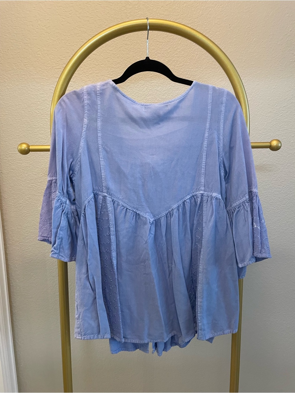 Bohemian Button-Front Peasant Top - Picture 5 of 6